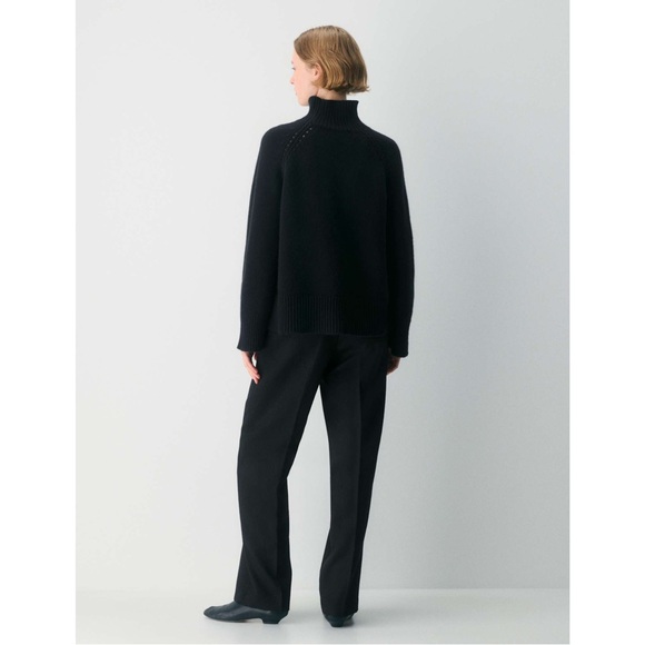 Babaton Agency Wool Blend Tailored Trouser Black High Rise Wide Leg Size 4 - Picture 10 of 16